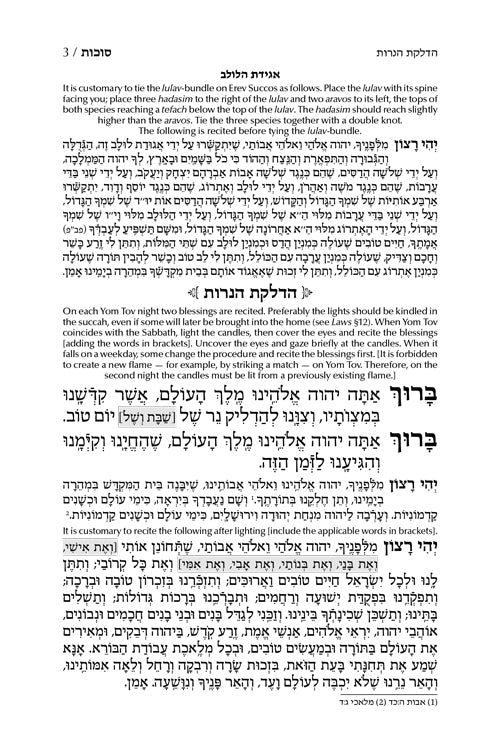 Machzor Succas Avrohom Succos Hebrew-Only Sefard with English Instructions