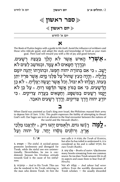 Signature Leather Collection Full-Size Hebrew/English Tehillim Blue Lagoon