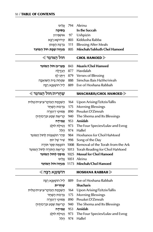 Schottenstein Interlinear Succos Machzor Full Size Sefard following the Customs of Eretz Yisroel