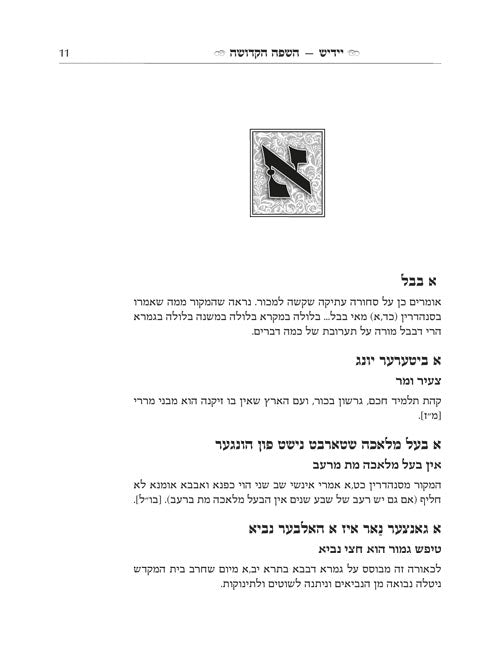 Yiddish - A Holy Language - Gift Size complete in 1 Volume - השפה יידיש הקדושה