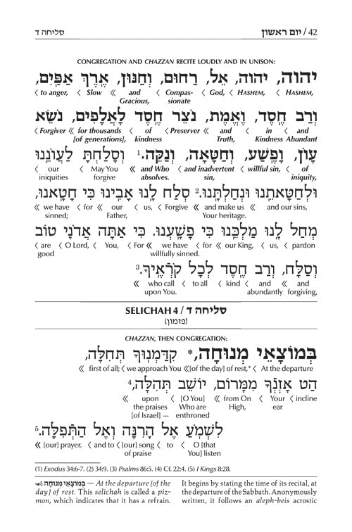 Schottenstein Edition Interlinear Selichos: Nusach Lita Ashkenaz