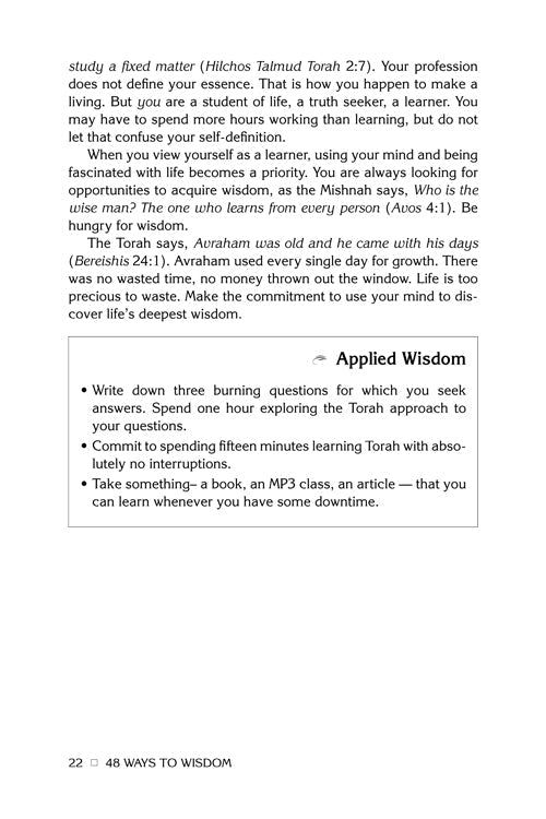 Rabbi Noach Weinberg's 48 Ways to Wisdom