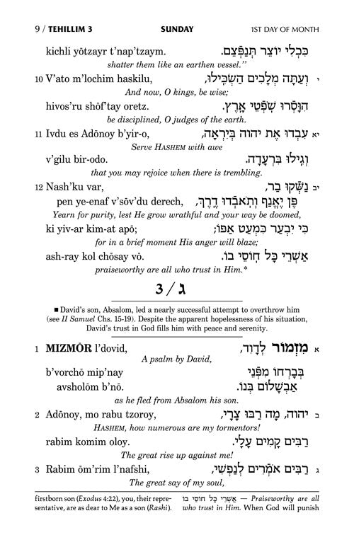 Tehillim: Transliterated Linear - Seif Edition