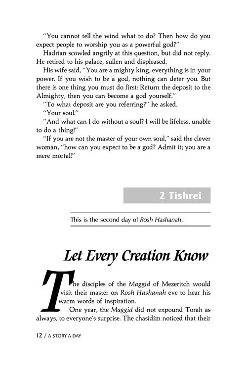 A Story A Day - 1 - Tishrei - Cheshvan